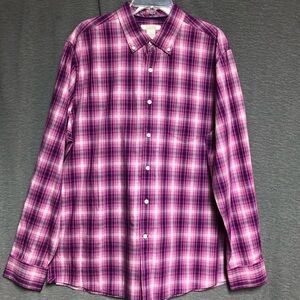 NWT Madison XL, pink purple, white black, long sleeve shirt with pocket